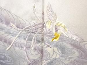 アンティーク　鳳凰模様刺繍一つ紋着物